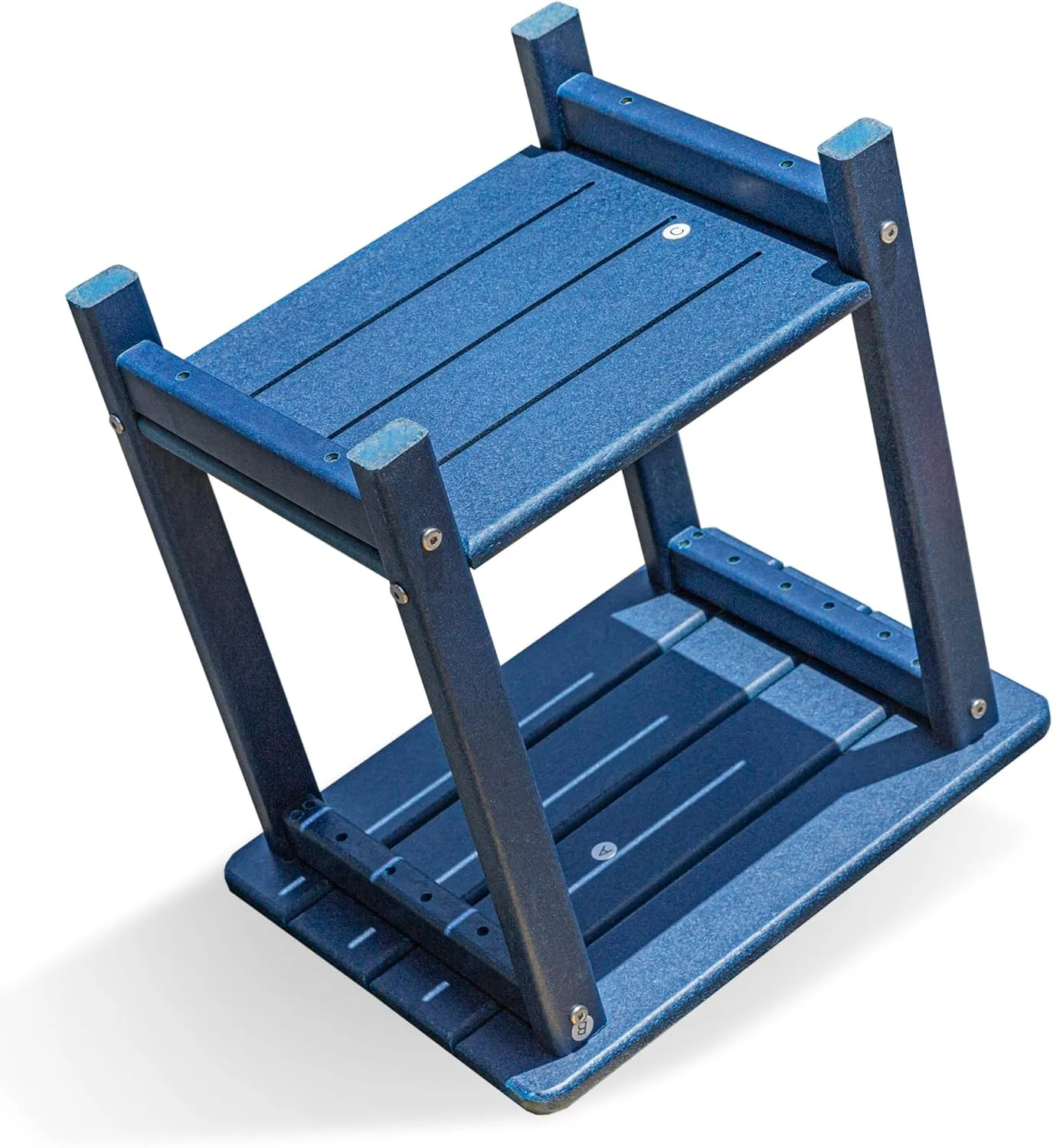 BZY Adirondack Outdoor Side Table - 16.5" Square 2-Tier Patio Table with Weatherproof HDPE Material | All-Weather, Low Maintenance Furniture for Poolside, Porch, Deck