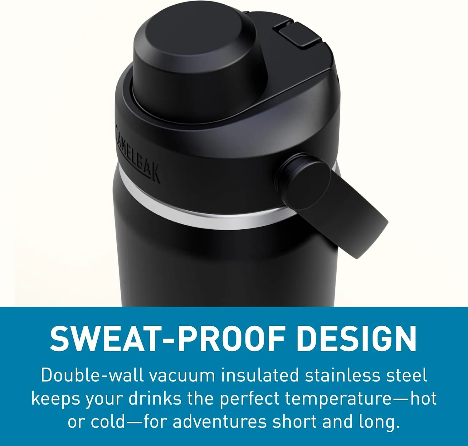 CamelBak Thrive Chug Water Bottle 20oz - Insulated Stainless Steel, Black