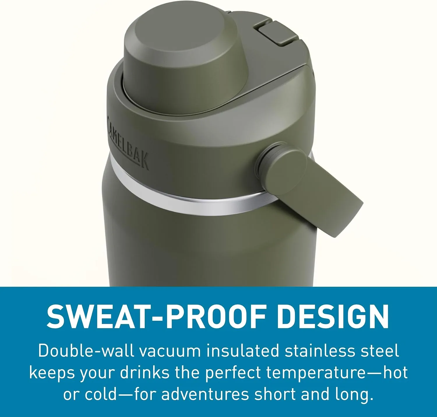 CamelBak Thrive Chug Water Bottle 25oz - Insulated Stainless Steel, Moss