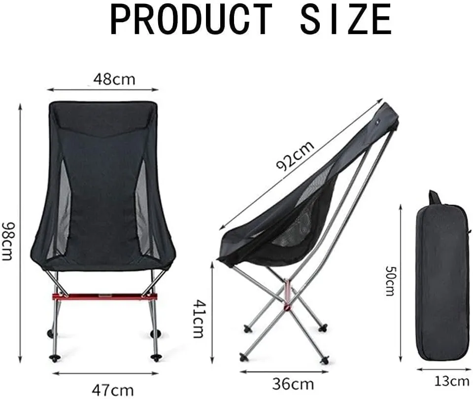 Camp Chair Portable Fishing Chairs Outdoor Camping High Back Chair Ultralight Seater,Camping Folding Chair/Grey