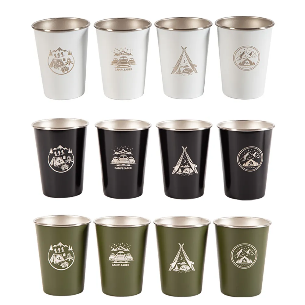 Camp Leader 4 Pcs Stainless Steel Cup - Green
