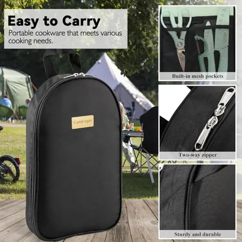 Camping Accessories Kitchen Cooking Utensils Set - Portable Outdoor Camp Cookware Set