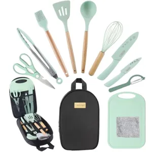 Camping Accessories Kitchen Cooking Utensils Set - Portable Outdoor Camp Cookware Set