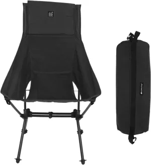 Camping Backpacking Chair Portable Folding Chairs Outdoor Aluminum Alloy Camping Chair for Hiking Travel Beach Picnic (Black)