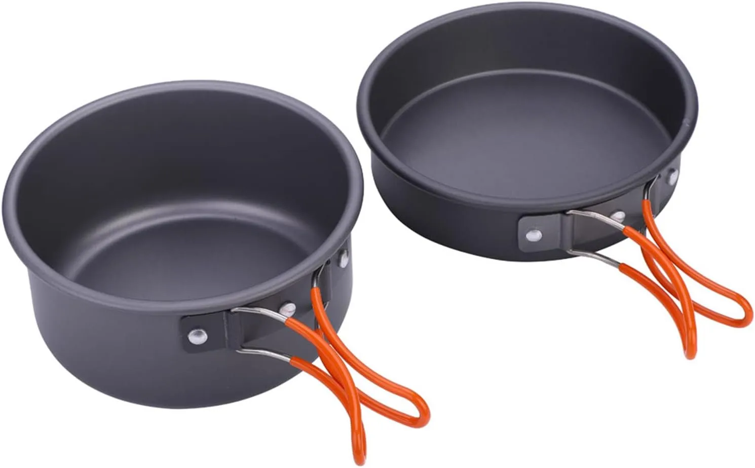 Camping Bowl Pot Pan Set, 8pcs Cookware Travel Bowl Pot Pan Set Non Stick RV Cookware Set Backpacking Gear for Outdoor Camping Hiking Cooking Picnic