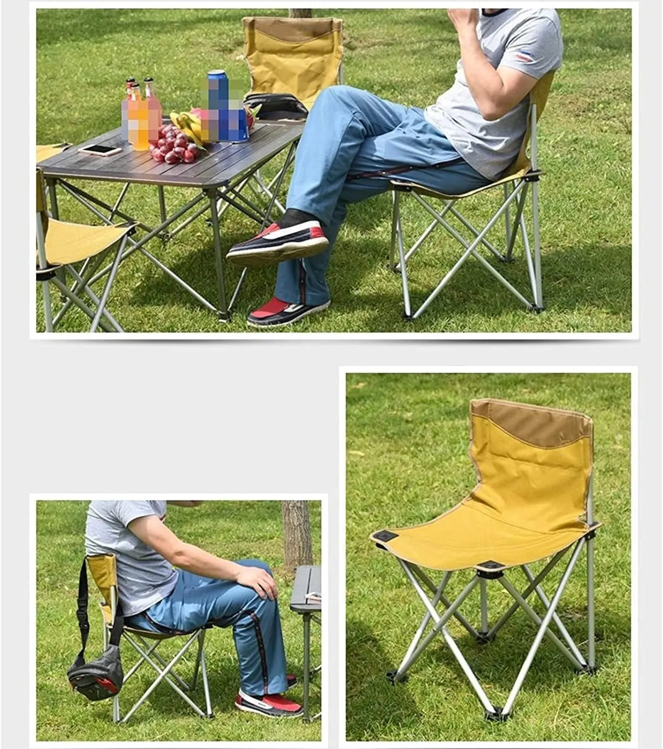 Camping Chair Fishing Chair Folding Chairs Camping Outdoor Portable Aluminum Alloy Folding Chair Backrest Ultralight Fishing Leisure Chair Beach Seat Stool Outdoor Camping Lawn Chairs Outside ( Color