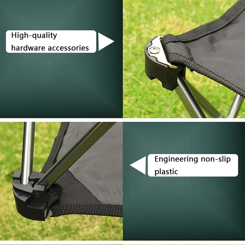 Camping Chair Fishing Chairs Outdoor Portable Folding Stool Aluminum Alloy Fishing Stool Lightweight and Small Stool, 25*25*28cm, Black