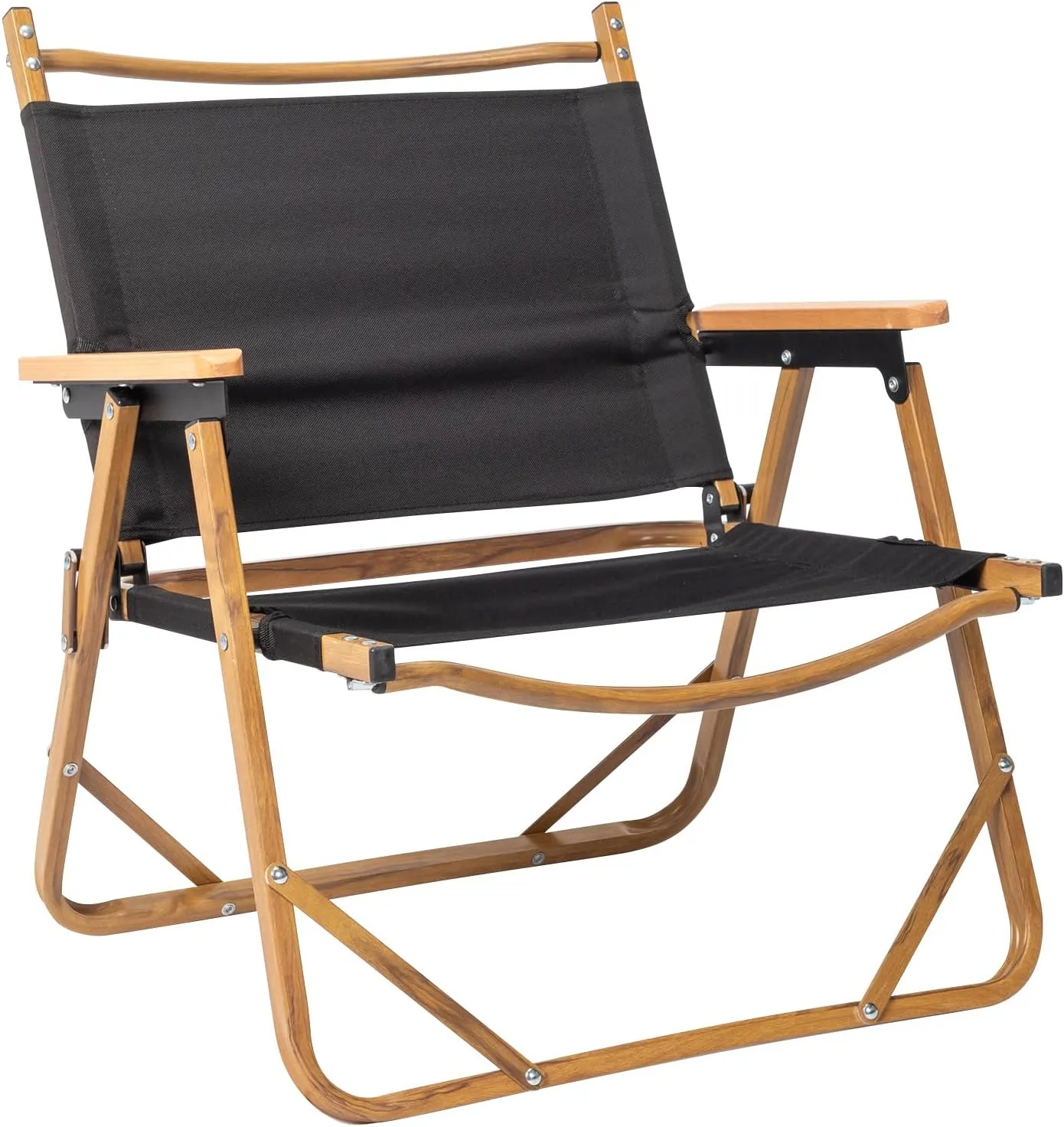 Camping Chair, Lightweight Oversized Lawn Chairs, Portable Folding Chair, Aluminum Frame Portable Durable Outdoor Beach Chair, Compact Camping Chair for Picnic, Festival, Hiking, Backpacking,Black