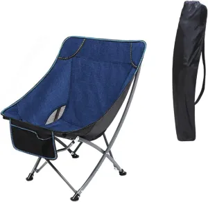 Camping Chair Outdoor Chair Foldable Chair Portable Folding Chair With Mesh Side Pocket Backrest Stool Camping Backpacking Chair For Fishing Beach Travel Picnic Folding Camping Chair ( Color : Blue )
