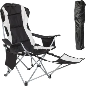 Camping Chair with Footrest, Cooler Bag, Storage Pouch, Cushion - Ideal for Beach Relaxation, Outdoor Dining, Camping Comfort