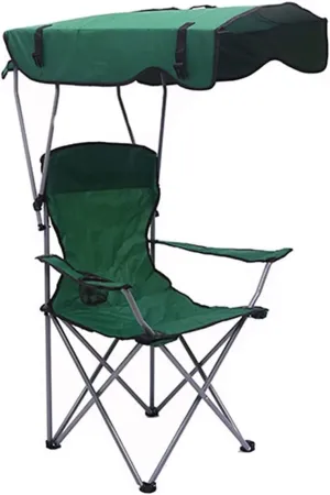 Camping Chairs Camping Chair With Shade Canopy Chair, Folding Recliner, Adjustable Outdoor Beach Lightweight Sunshade Folding Chairs Portable Folding Chair ( Color : Green , Size : 50*50*90cm )