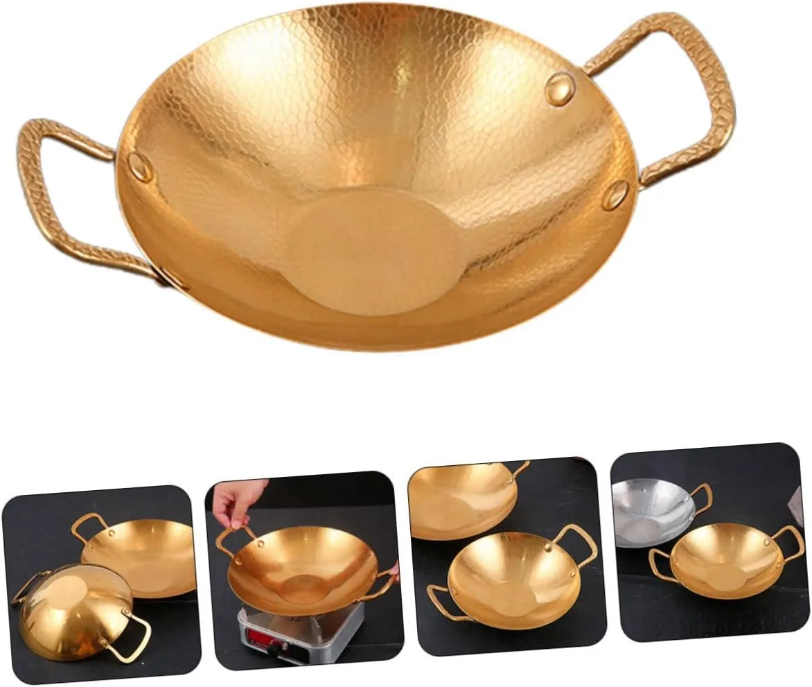 Camping Cookware Metal Pans for Cooking Cooking Pot Handle Hammered Griddle Small Pots for