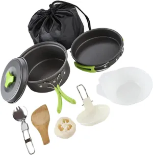 Camping Cookware Portable 1-2 Person Aluminum Oxide Outdoor Stove Pot Set Utensils