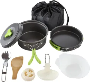 Camping Cookware Portable Aluminum Oxide Set Utensils Kit for Outdoor Activities for Hikers and Campers