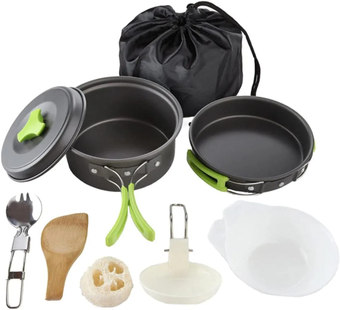 Camping Cookware Portable Aluminum Oxide Set Utensils Kit for Outdoor Activities for Hikers and Campers