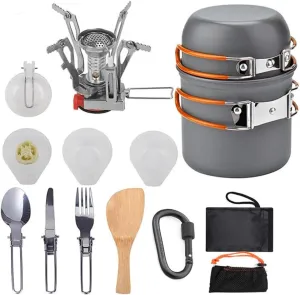Camping Cookware Set Outdoor Cookware Kit Alumina Pot Set Hiking Cookware Set Portable Cookware Kit Camping Hiking Cookware Set Outdoor Portable Picnic Cookware Kit Alumina Pot Set Travel