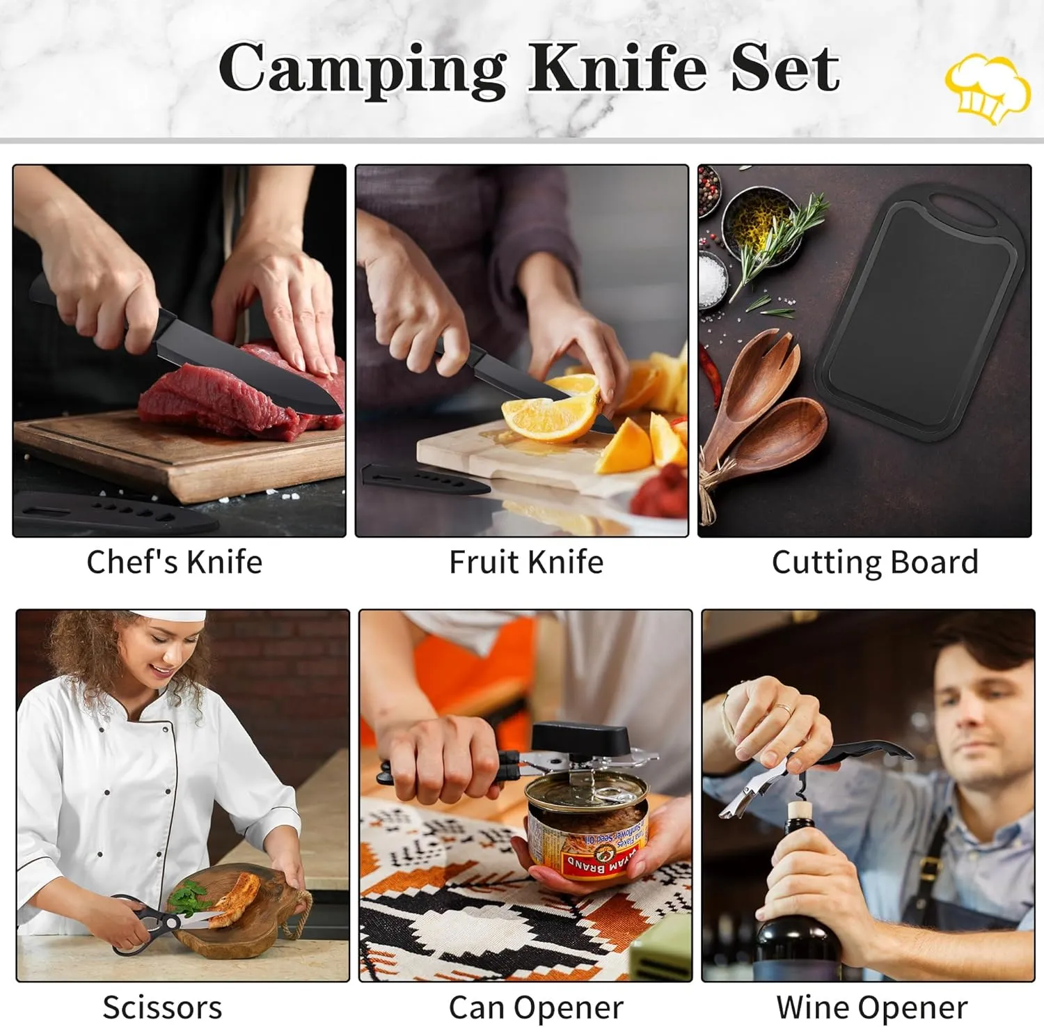 Camping Essentials Cookware Cooking Utensils Set - Portable Camp Kitchen Mess Kit Outdoor Accessories, Stainless Steel & Silicone, Camping Gear Equipment for RV Picnic Grill