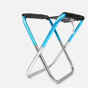 Camping Folding Chair Portable Aluminum Alloy Folding Chair Stool Seat Outdoor Fishing Camping Picnic Thickened Folding Chair Fishing (Color : 2)