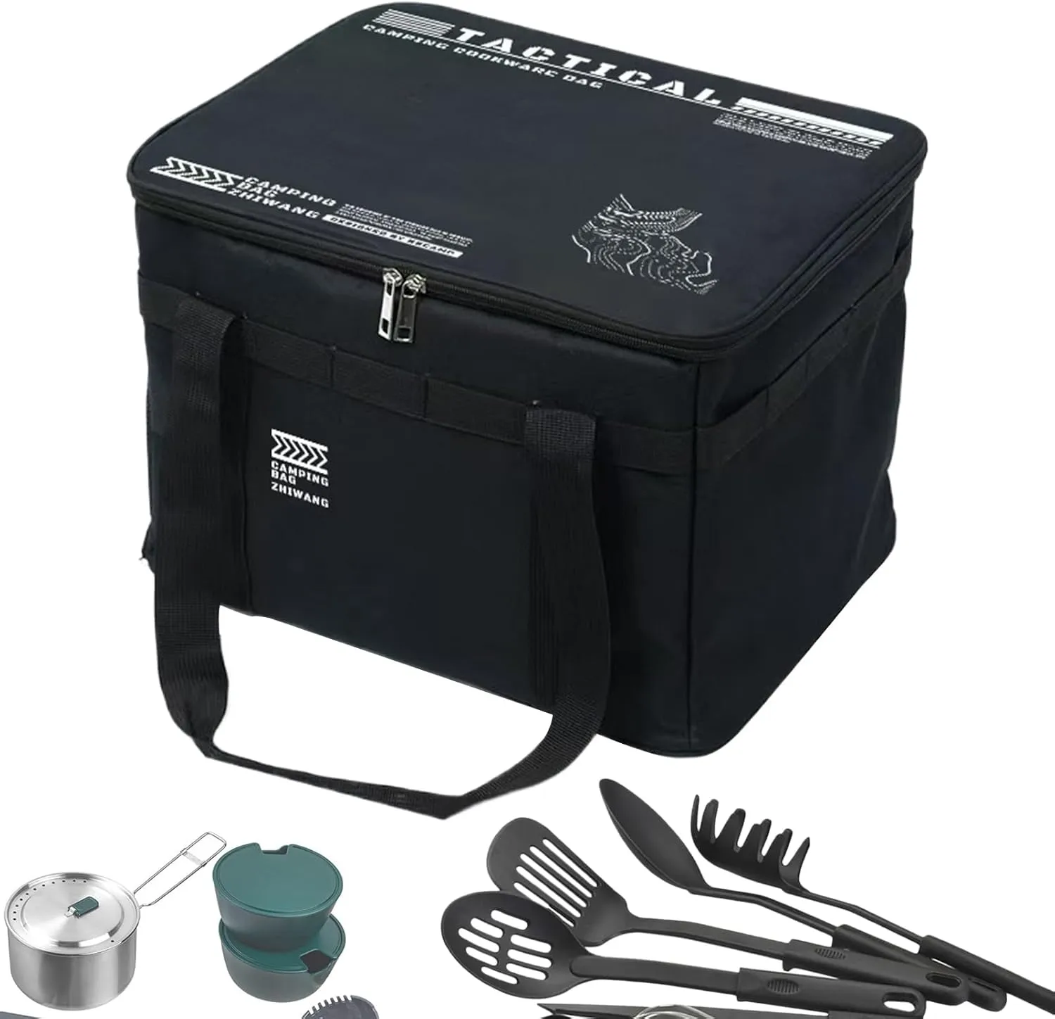 Camping Gear Organizer | Duffle Bag for Camping - Waterproof Kitchen Equipment Carrying Solution for Tents Traveling Picnic Backpacking Hiking Adventure
