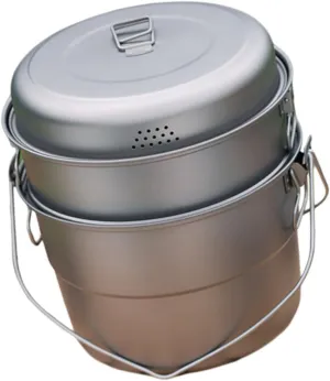 Camping Hanging Pot Titanium Stew Pot 5.5 L Cooking Pot Steaming Pot Camping Pot Outdoor Cookware Soup Pot for Barbecue Beach