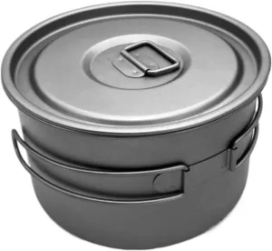Camping Kitchen Utensil Outdoor Pure Titanium Folding Handle Outdoor Portable Frying Pan Tableware Camping Cooker for Outdoor Cooking