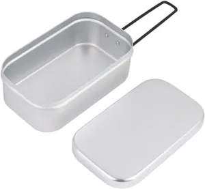 Camping Portable Handle Aluminum Hiking Cookware Leakproof Outdoor Lunch Box for Travel