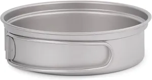 Camping Pot, Titanium Pan Dish Plate, Ultralight Camping Cookware, with Handle, for Outdoors Backpacking Hiking(B,350ml)