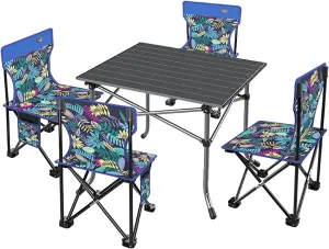 Camping Table Chairs Portable Aluminum Alloy and Chair Set, Bring A Carrying Bag for Easy Storage, Multifunctional Camping Picnic Table