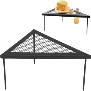 Camping Table Outdoor Camping Wrought Iron Triangle Net Table Camping Barbecue Wrought Iron Triangle Rack