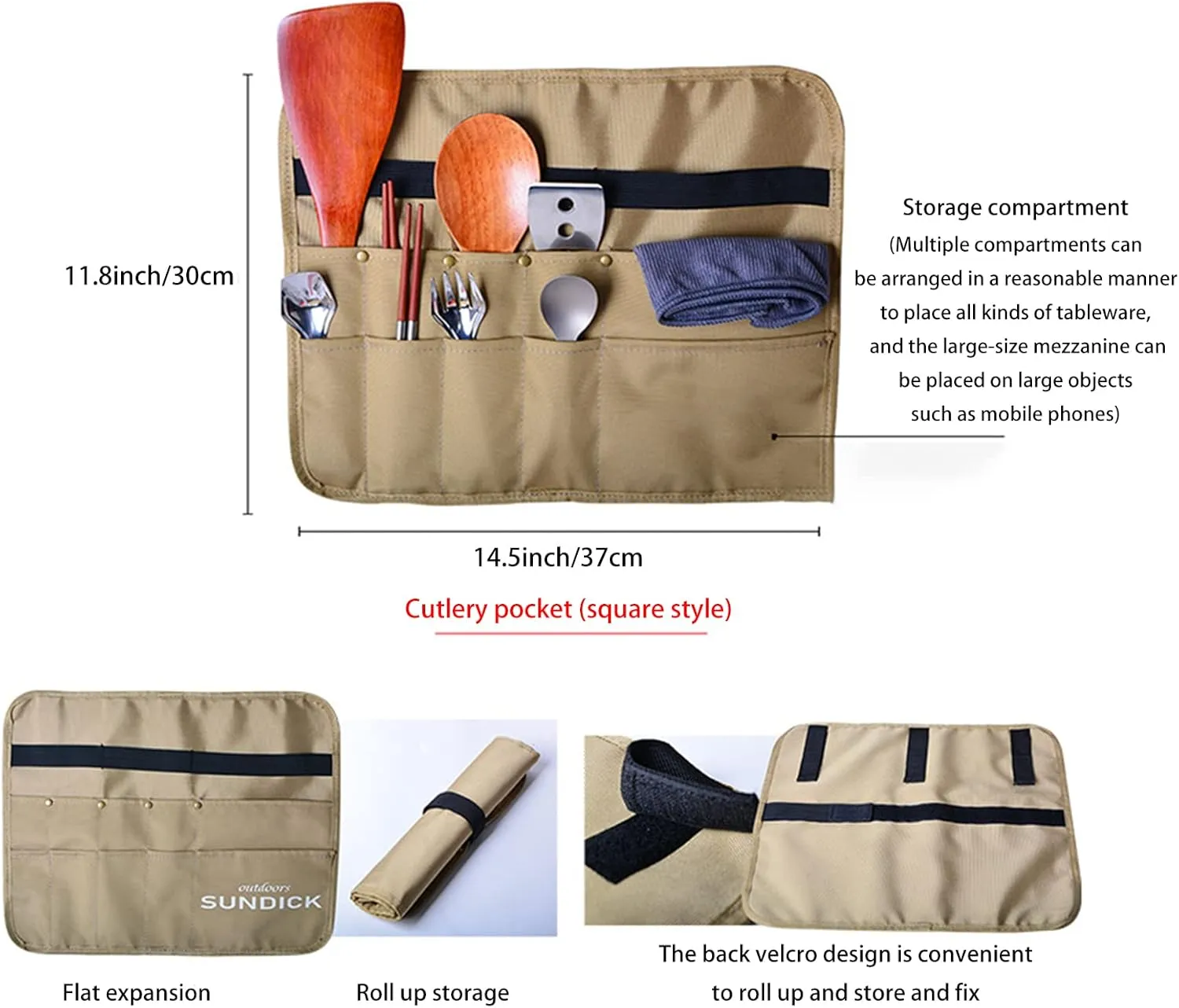 Camping Tableware Storage Bag Portable Storage Hanging Bag Oxford Cloth Storage Bag Camping Kitchen Cookware Set Travel Storage Bag