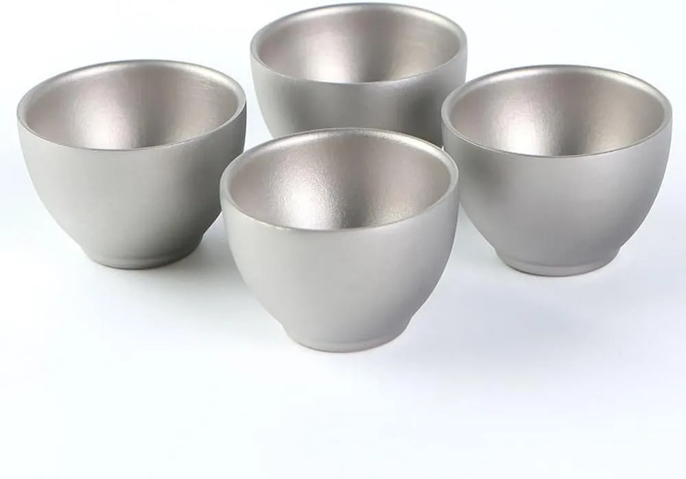 Camping Tea Cup Outdoor Portable Picnic Cookware Titanium Double-Wall TeaCup Hiking Tea Cup Drinking Accessory,Titanium Double-Wall TeaCup