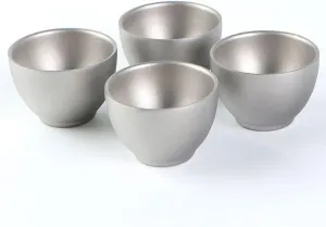 Camping Tea Cup Outdoor Portable Picnic Cookware Titanium Double-Wall TeaCup Hiking Tea Cup Drinking Accessory,Titanium Double-Wall TeaCup