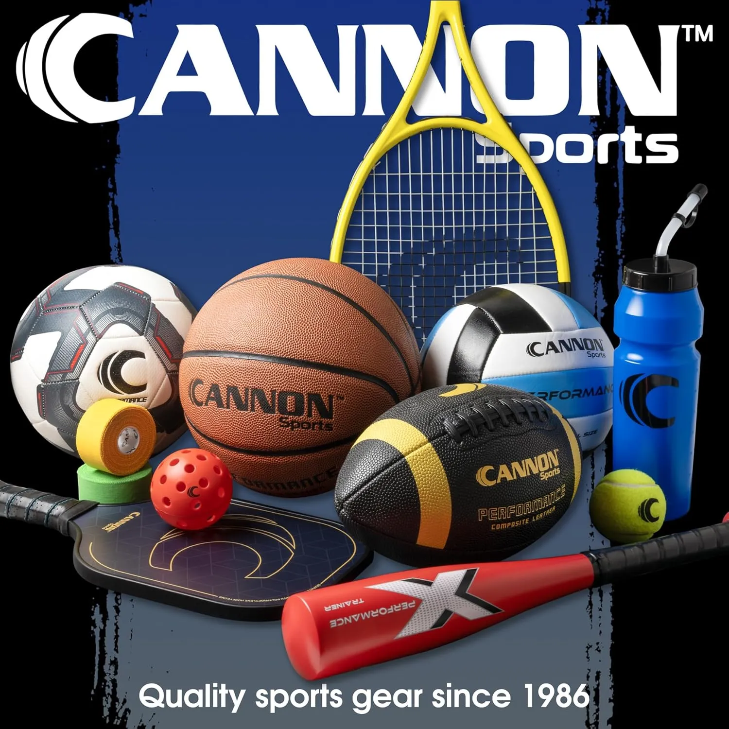Cannon Sports 1 Liter Sports Water Bottle, BPA-Free, 34 Oz Capacity, Large Mouth, 2 lids (Straw and Squeeze), Great For Helmet Sports Such As Hockey, Lacrosse, Football, Boxing (2 Pack) (Clear)