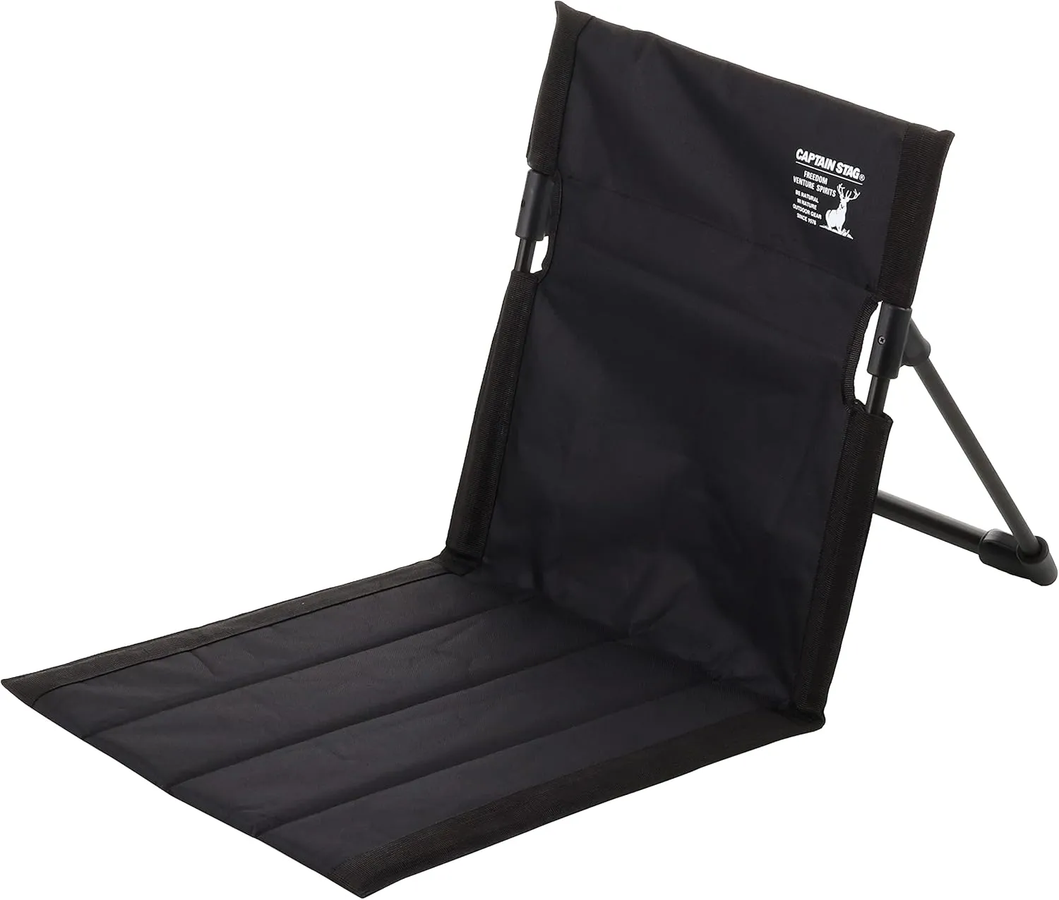 Captain Stag UC-1803 Outdoor Chair, Grand Chair, Field Chair, Width 15.7 x Depth 26.8 x Height 15.4 inches (40 x 68 x 39 cm), Weight Approx. 18.7 oz (530 g), Storage Bag Included, Black, Gracia