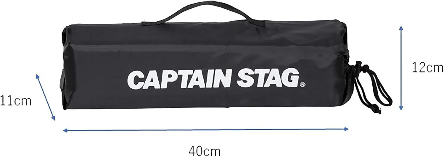 Captain Stag UC-1803 Outdoor Chair, Grand Chair, Field Chair, Width 15.7 x Depth 26.8 x Height 15.4 inches (40 x 68 x 39 cm), Weight Approx. 18.7 oz (530 g), Storage Bag Included, Black, Gracia