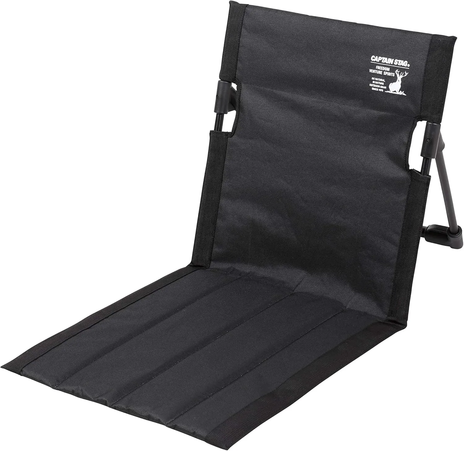 Captain Stag UC-1803 Outdoor Chair, Grand Chair, Field Chair, Width 15.7 x Depth 26.8 x Height 15.4 inches (40 x 68 x 39 cm), Weight Approx. 18.7 oz (530 g), Storage Bag Included, Black, Gracia