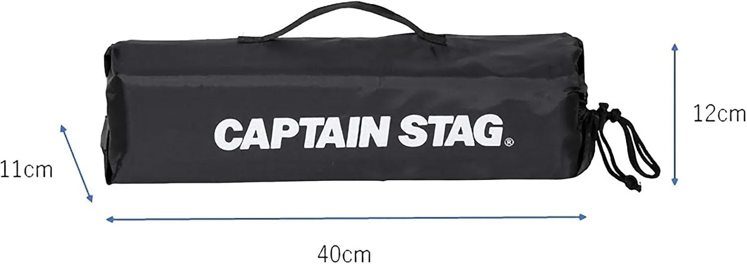 Captain Stag UC-1803 Outdoor Chair, Grand Chair, Field Chair, Width 15.7 x Depth 26.8 x Height 15.4 inches (40 x 68 x 39 cm), Weight Approx. 18.7 oz (530 g), Storage Bag Included, Black, Gracia
