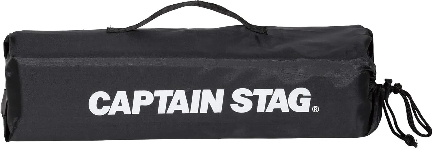 Captain Stag UC-1803 Outdoor Chair, Grand Chair, Field Chair, Width 15.7 x Depth 26.8 x Height 15.4 inches (40 x 68 x 39 cm), Weight Approx. 18.7 oz (530 g), Storage Bag Included, Black, Gracia