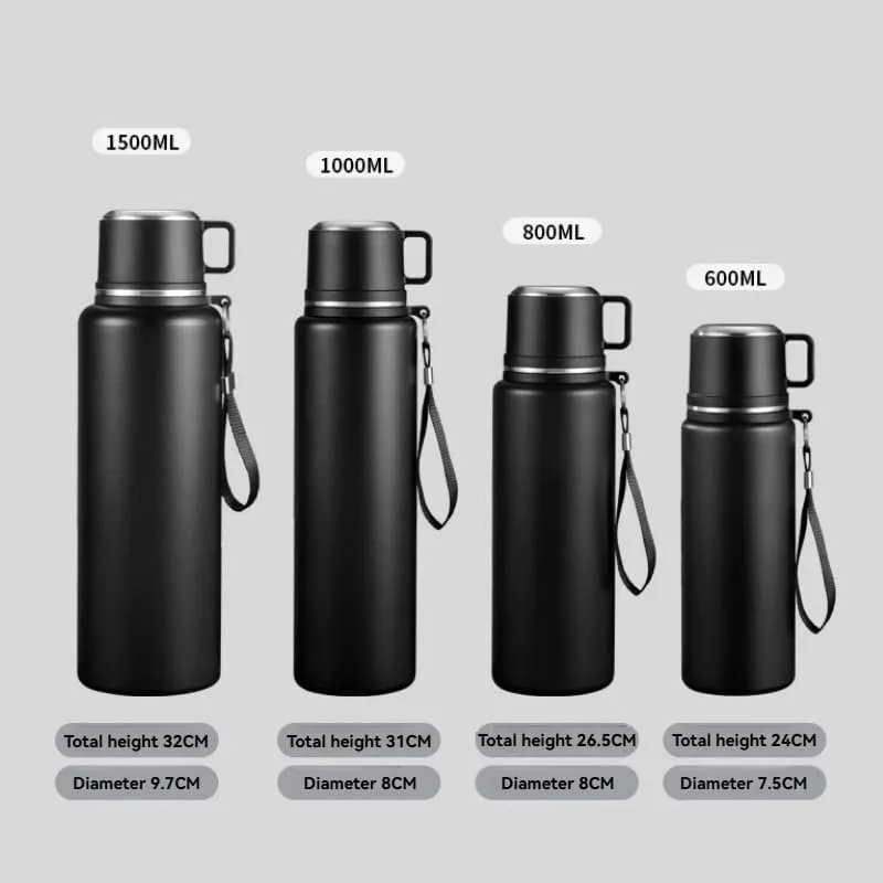 Car Vacuum Insulated Stainless Steel Water Bottle For Mazda Biante 2008-2018,Thermos Mug Leak Proof Insulated Water Bottle Reusable Water Bottle Travel Mug Thermo Mug,Black-1000ml