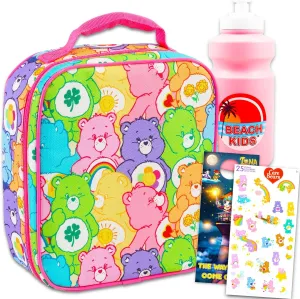 Care Bears Lunch Box Set - Bundle with Insulated Lunch Bag, Water Bottle, Stickers, More | Care Bears Lunchbox for Girls, Kids, Women