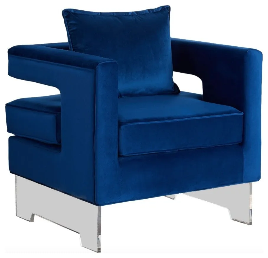 Carson Navy Velvet Accent Chair