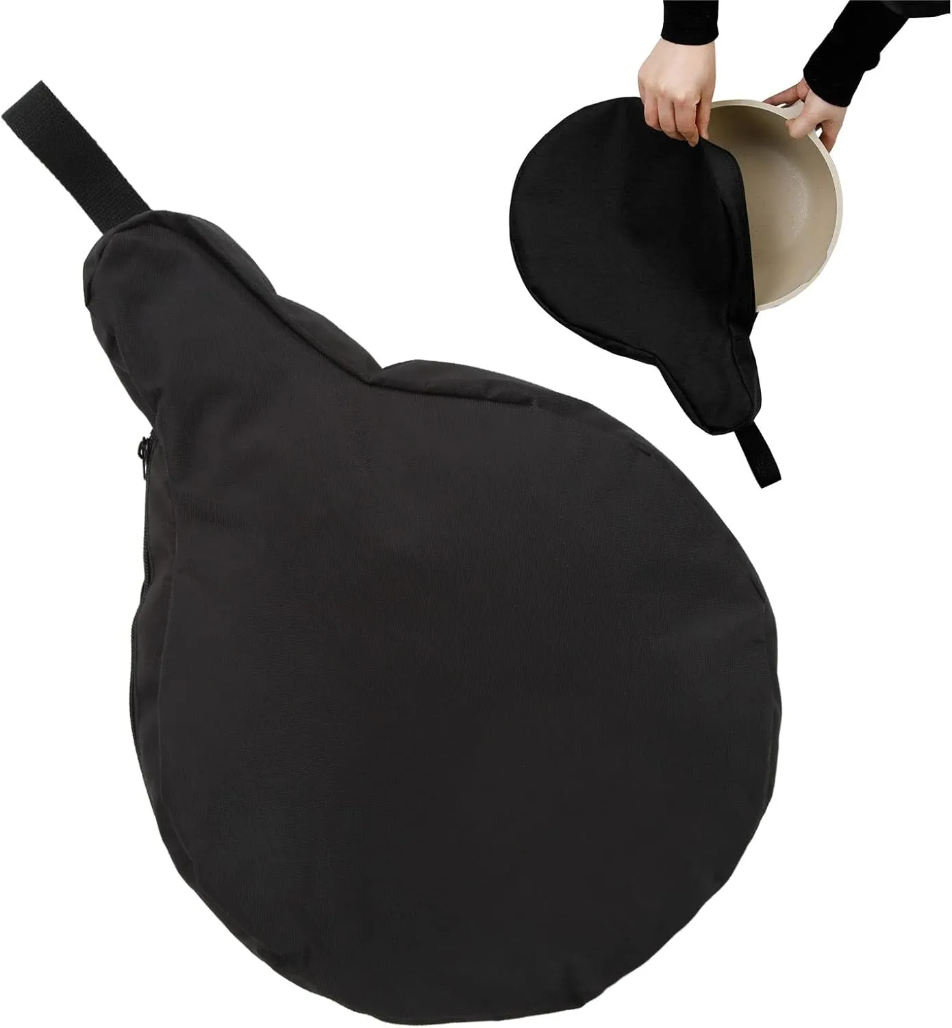 Cast Iron Skillet Bag, 600D Oxford Cloth Frying Pan Bag Large Capacity Cookware Organizer with Handle for Camping Outdoors