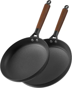 Cast Iron Skillets, 10 Inch 12 Inch Non Stick Frying Pans, 2 Piece Cookware Set Cast Iron Pans, Egg Pans Nonstick, Oven Safe Dishwasher Safe