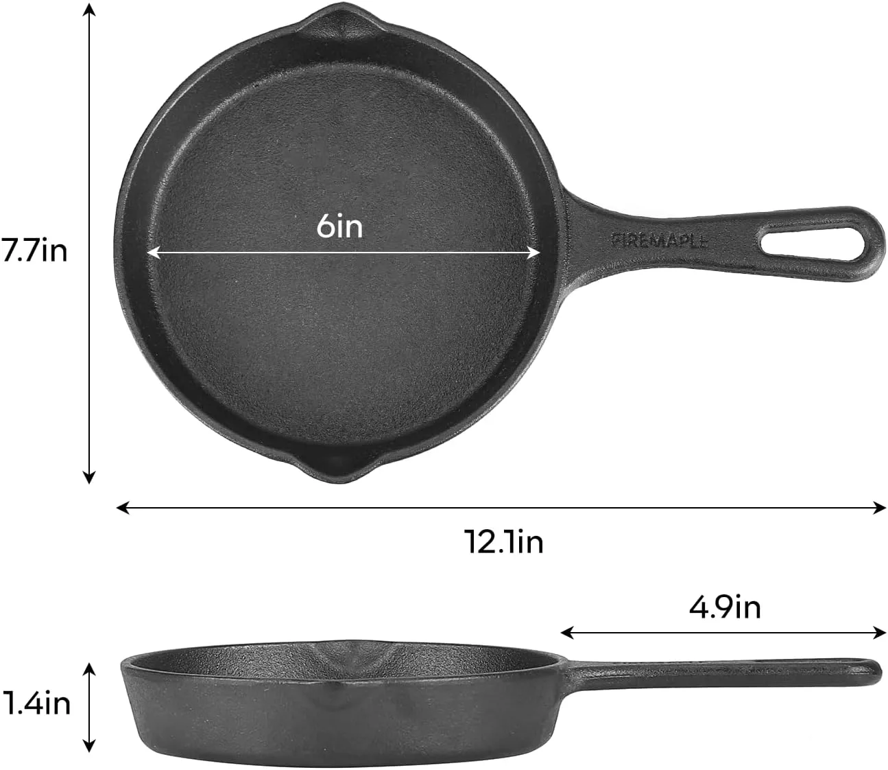 Cast Skillet 6’’ Time-sensitive offer Blackhawk Fire Multi-zone Iron Maple