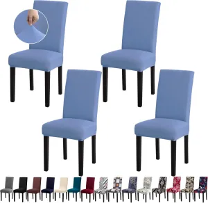 Chair Covers for Dining Room Set of 4, Dining Chair Covers, Kitchen Chair Covers, Stretch Removable Washable Dining Chair Slipcovers for Home, Hotel, Banquet, .Haze Blue