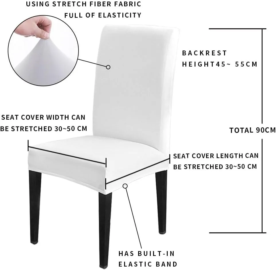 Chair Covers for Dining Room Set of 8, Stretch Dining Chair Cover, Slippers Beach Summer Removable Washable Kitchen Chair Seat Slipcovers for Banquet, Wedding, Hotel