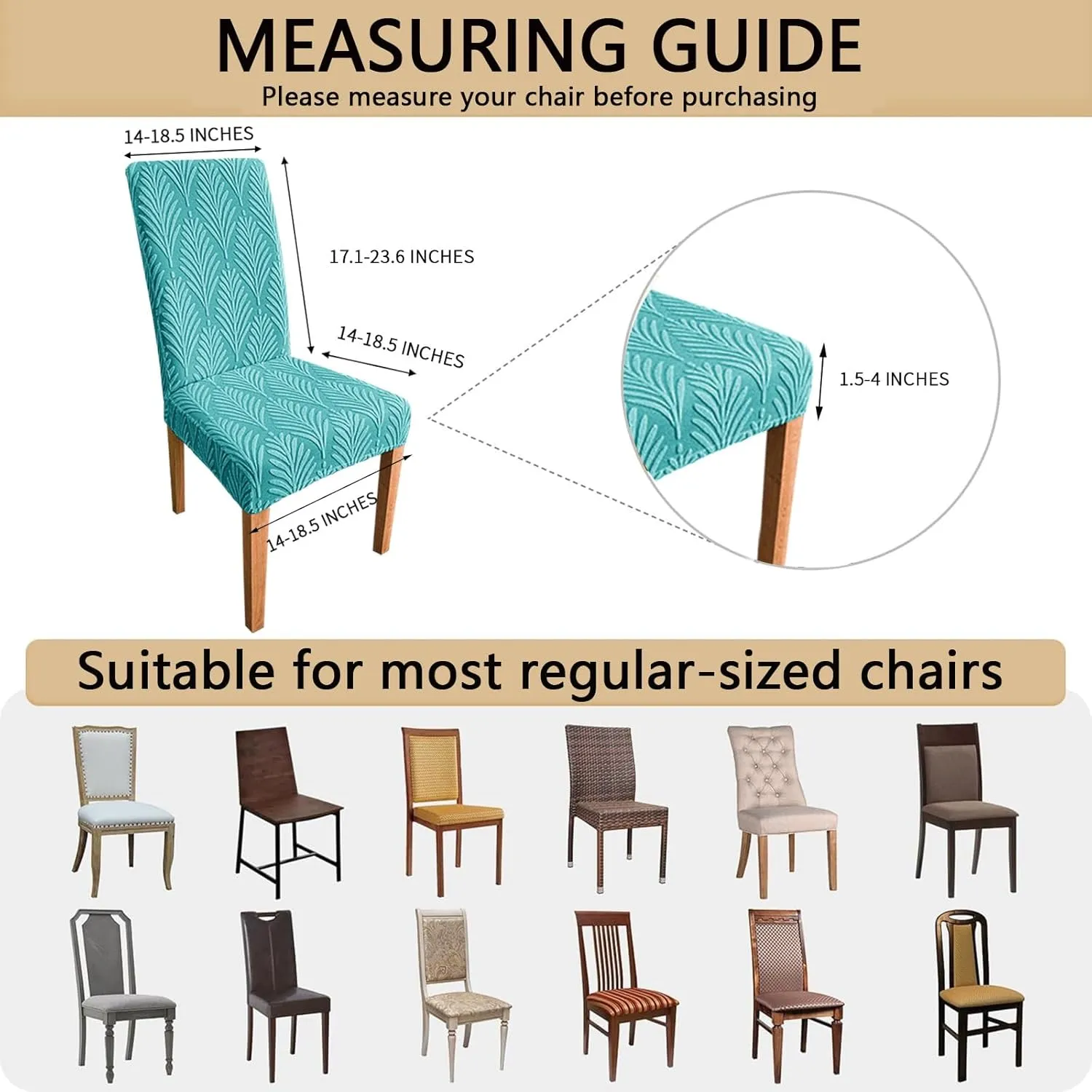 Chair Covers, Stretch Chair Covers for Dining Chairs, Dining Room Chair Covers Set of 6, Removable Washable Dining Chair Covers for Home Kitchen Banquet Hotel Ceremony-Blue