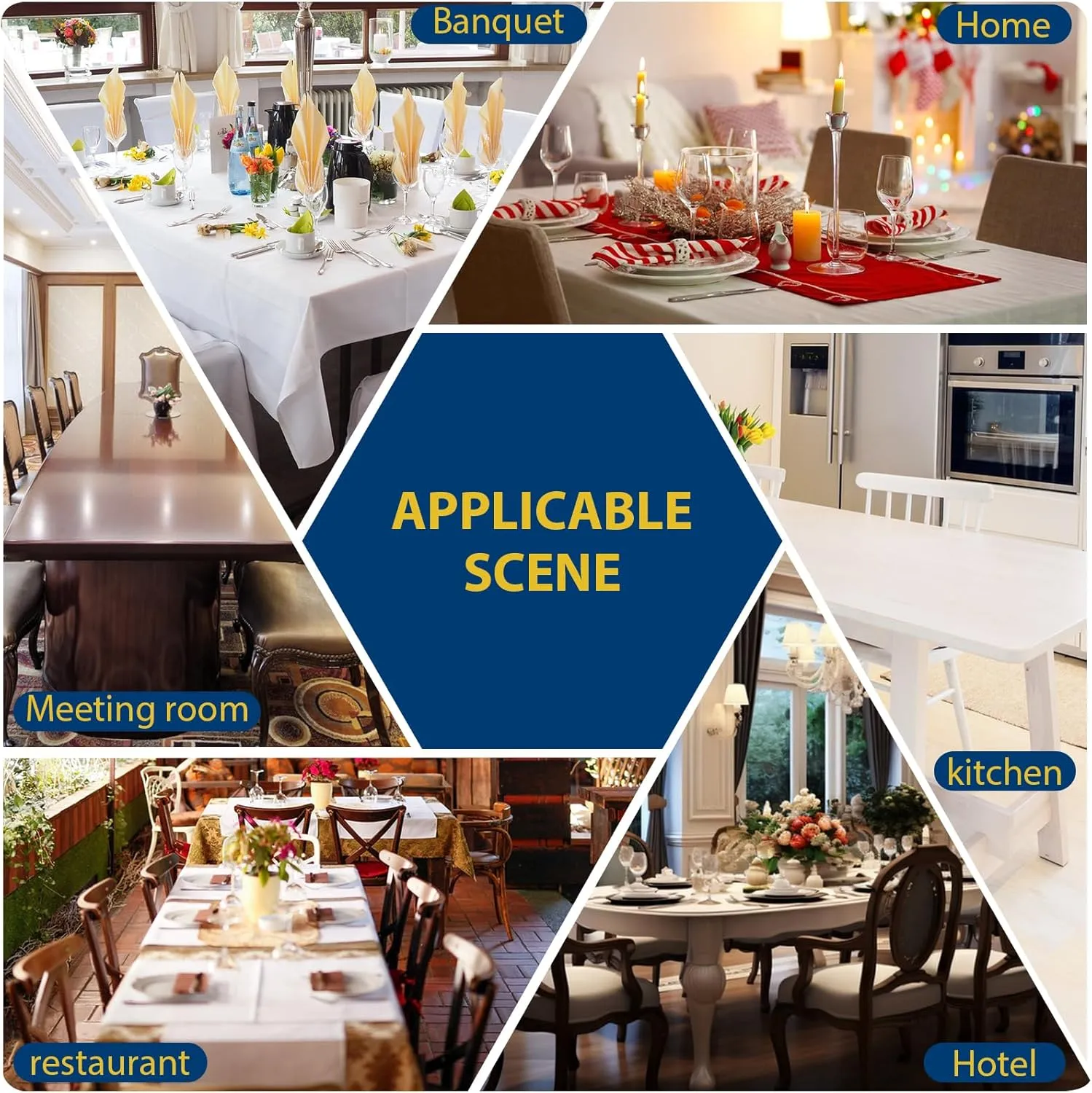 Chair Covers, Stretch Kitchen Dining Room Chair Covers Set of 6, Removable Washable Dining Chair Slipcovers for Home, Hotel, Banque