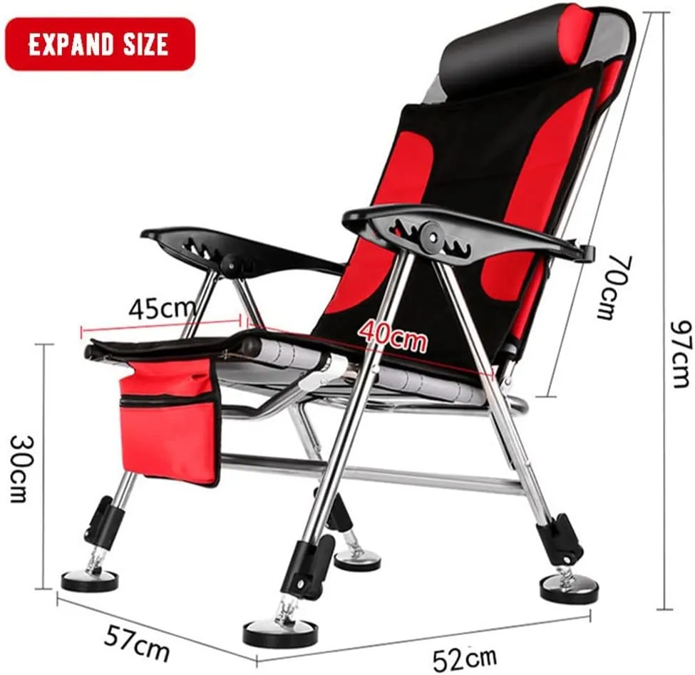 Chairs Fishing Chair Beach Chair Outdoor Foldable Chair Recliner Portable Multifunction Fishing Chair Applicable to All Terrain (A As Shown)