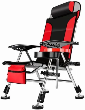 Chairs Fishing Chair Beach Chair Outdoor Foldable Chair Recliner Portable Multifunction Fishing Chair Applicable to All Terrain (A As Shown)